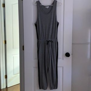 Grey and black sweat jumpsuit